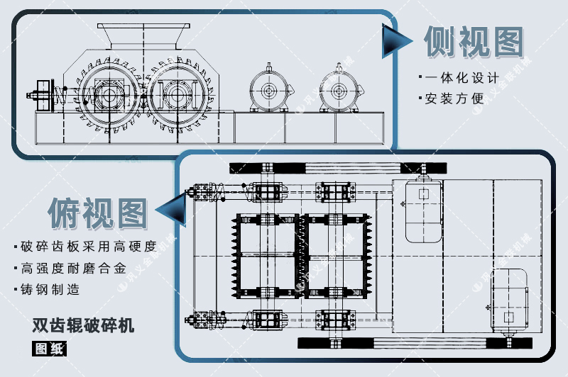 雙齒輥花季传媒官网网站-廠家直供價格低-齒輥式花季传媒官网网站結構原理圖